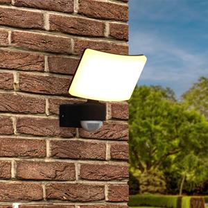 HOFTRONIC™ Londen - LED-breedstraler met bewegingssensor - Incl. schemersensor - IP65 waterdicht - Kantelbaar - 2500 lumen - 3000K warm wit licht - 30 watt - Zwart - Buitenlamp - 5 jaar garantie