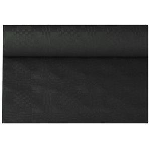 Haza Tafellaken/tafelkleed rol papier - 800 x 118 cm - zwart - Lange tafels - Damast papier -