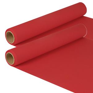 Merkloos Tafelloper - 2x - rood - 500 x cm - papier - tafelkleed loper - tafelversiering -