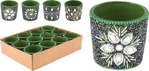 Home & Styling Theelichthouder 6cm Met Kralen Multicolor