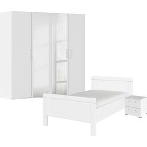 Rauch Slaapkamerserie Evelyn Kast en bed in 2 breedtes, nachtkastje met 2 lades MADE IN GERMANY (set, 3-delig)