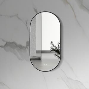 SaniGoods Lumo ovale spiegel met verlichting en verwarming 100x50cm gunmetal