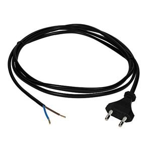 Aansluitsnoer 2 meter - Platte stekker - 2x0,75mm² - Wit