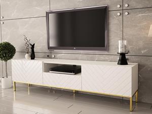 Mobistoxx Tv-meubel GINETTE 2 deuren 1 lade wit/hoogglans wit