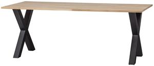 WOOOD Eettafel Tablo Eikenhout, met X-poot, 220 x 90cm - Onbehandeld