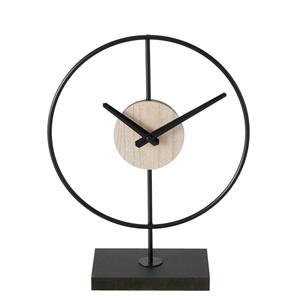 Boltze Home Tafelklok Lumba H31cm, IJzer, Mat Zwart 26x10x31cm