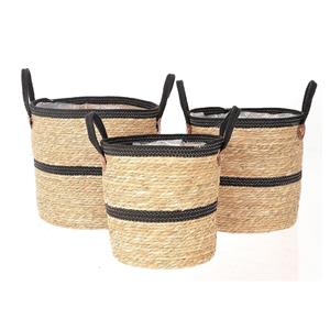 HBX natrural living Plantenmand Niche Set A 3 Ø30xH30 Ø34xH33 Ø36xH38cm