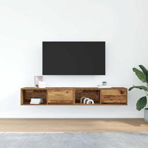 vidaXL Tv-meubels 2 st 80x31x25,5 cm bewerkt hout oud houtkleurig