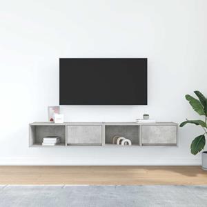 vidaXL Tv-meubels 2 st 80x31x25,5 cm bewerkt hout betongrijs