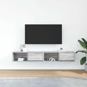 vidaXL Tv-meubelen 2 st 80x31x25,5 cm bewerkt hout grijs sonoma eiken