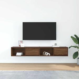vidaXL Tv-meubelen 2 st 80x31x25,5 cm bewerkt hout bruin eikenkleur