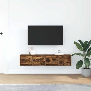 vidaXL Tv-meubelen 2 st 60x31x25,5 cm bewerkt hout gerookt eikenkleur