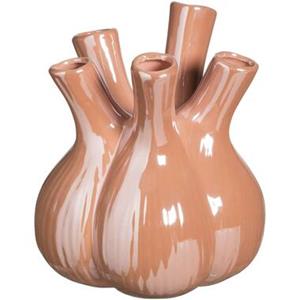 Leen Bakker Vaas Tulp - peach - keramiek - 20xØ17 cm