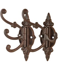 Best for Boots Wandplaat - 2x - met 3 haken - 23 cm - gietijzer - wand kapstok -