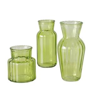 Boltze Home Vaas Tilla, 3-delig H9-15,5cm Glas Gelakt Groen