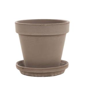 Plantje Terracotta pot met schotel (taupe) - P 25 cm