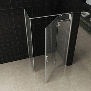 Wiesbaden Douchecabine  met Draaideur en Zijwand 80x90 cm 8mm Nano Coating Chroom