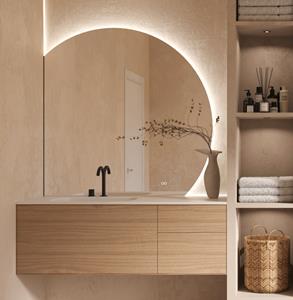 HIPP design Moon-line spiegel 120x100cm met LED verlichting en spiegelverwarming