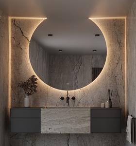 HIPP design Sun-line spiegel 140x130cm met LED verlichting en spiegelverwarming
