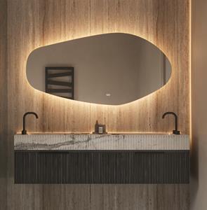 HIPP design 21000 organische spiegel 120x70cm met LED verlichting en spiegelverwarming