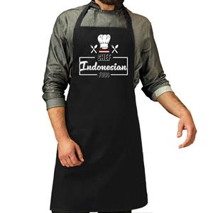 Bellatio Decorations BD Cadeau schort heren - Chef Indonesian food - zwart - BBQ - Vaderdag -