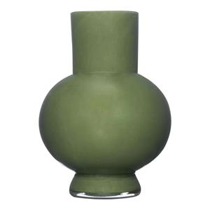 Hakbijl Glass Bloemenvaas Deborah - Donker Groen- glas - D20 x H 26 cm -