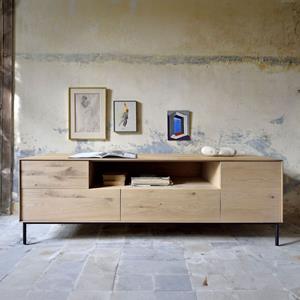 Ethnicraft TV-meubel Whitebird Gevernist Eikenhout, 180cm - Naturel