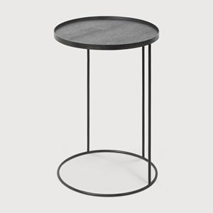 Ethnicraft Ronde Bijzettafel Tray Gelakt Hout, 49cm - Zwart