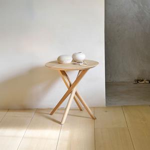 Ethnicraft Ronde Bijzettafel Mikado Geolied Eikenhout, 50cm - Naturel