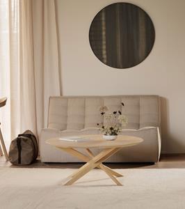 Ethnicraft Ronde Salontafel Mikado Geolied Eikenhout, 100cm - Naturel