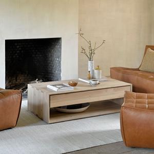 Ethnicraft Salontafel Nordic Geolied Eikenhout, 120 x 70cm - Naturel
