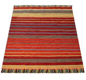 Paco Home Vloerkleed Kilim 213 met de hand geweven tweezijdig te gebruiken kleed, puur katoen, gestreept, woonkamer