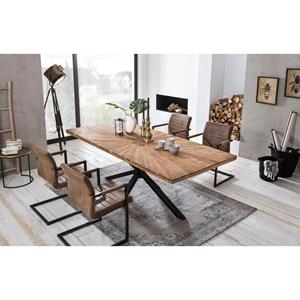 SIT Eettafel Tops&Tables van gerecycled gebruikt hout teak