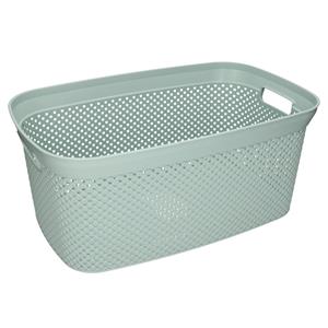 Merkloos 3x Groene wasmanden 35 liter 54 x x 23 cm huishouden -