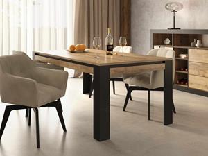 Mobistoxx Rechthoekige eettafel TUDORO 195 cm samdal eik/mat zwart