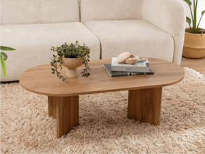 Mobistoxx Ovale salontafel OVALINO 120 cm bruin