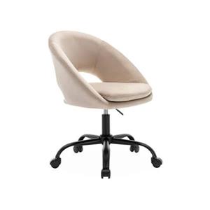 Sweeek  Bureaustoel met velours bekleding en metalen wielen