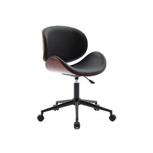 Sweeek  Bureaustoel met wielen, gebogen hout en kunstlederen