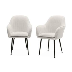 Sweeek  Bouclé fauteuil met metalen poten (set van 2)