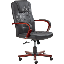 Beliani  DIAMOND - Bureaustoel - Zwart - Leer