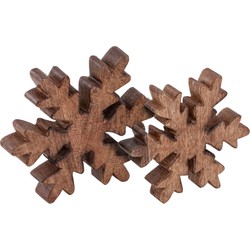Sfeer voor jou SVJ Decoratief Sneeuwvlokje - 3x18x18 cm - Mango Hout - Naturel