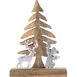 Sfeer voor jou SVJ Decoratieve Kerstboom - 27x20x6 cm - Mango Hout - Naturel
