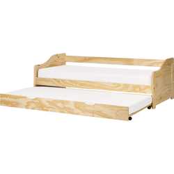 Beliani  LUNERAY - Onderschuifbed - Lichtbruin - 90 x 200 cm - Hout