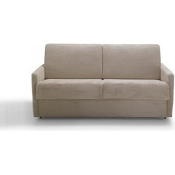 CALICOSY  Slaapbank 3-zits in geribbeld fluweel Cosenza - Beige
