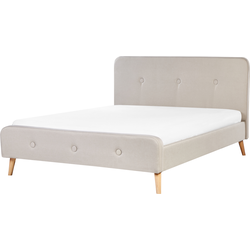 Beliani  RENNES - Tweepersoonsbed - Beige - 160 x 200 cm - Polyester