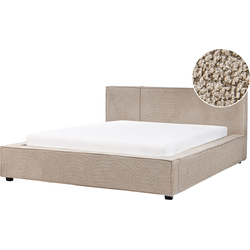Beliani  MIRANDE - Tweepersoonsbed - Taupe - 160 x 200 cm - Bouclé