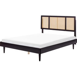 Beliani  AURAY - Tweepersoonsbed - Zwart - 160 x 200 cm - Rubberhout