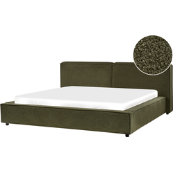 Beliani  LINARDS - Bed - Donkergroen - 180 x 200 cm - Bouclé