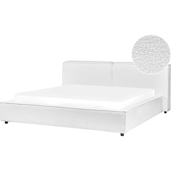 Beliani  LINARDS - Bed - Wit - 180 x 200 cm - Bouclé