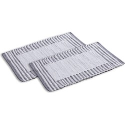 Sfeer voor jou SVJ Douchemat Rechthoekig - 80x50x1 cm - Katoen - Grijs - Set van 2